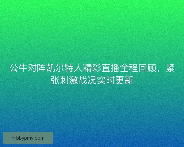 公牛对阵凯尔特人精彩直播全程回顾，紧张刺激战况实时更新